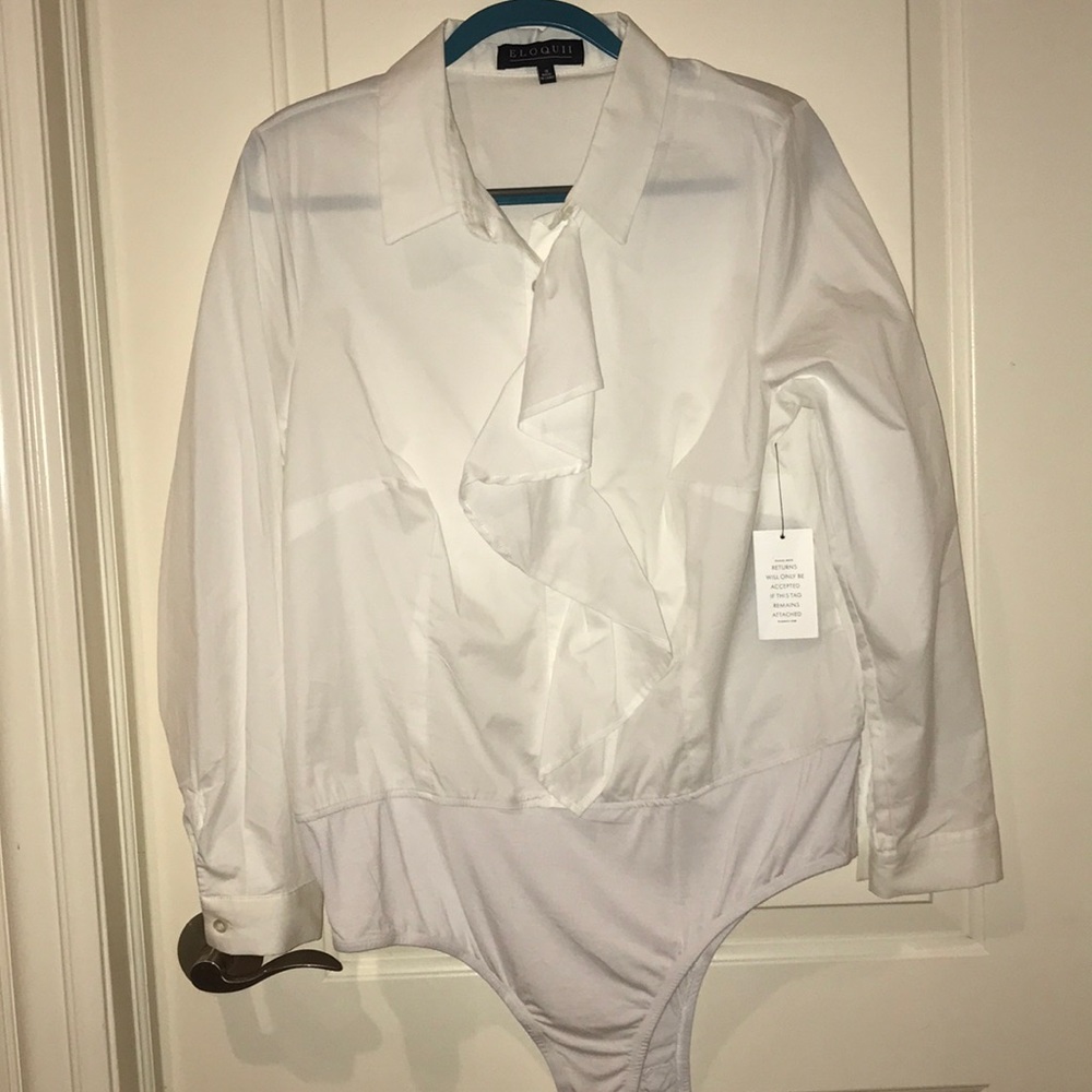 NWT Ruffle Dress Shirt BodySuit